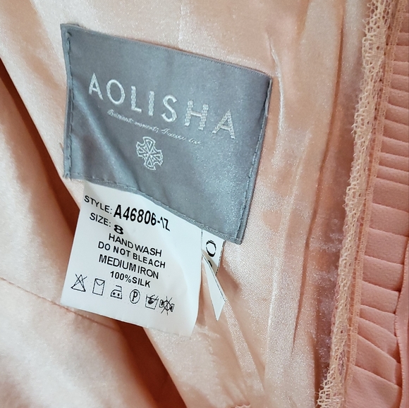Size 8 (L) 100% silk light pink dress from Aolisha - Picture 8 of 9